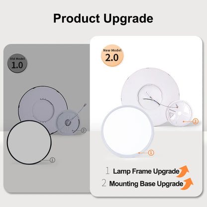 Lámpara de Techo LED Inteligente de 50cm y 48W | Control por APP y Mando a Distancia Regulable | Plafón Moderno para Dormitorio y Salón 110/220V