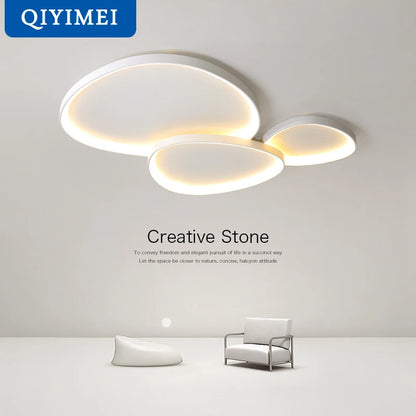 Lámpara de Techo LED Moderna para Salón y Dormitorio | Plafón Minimalista de Aluminio 110-220V | Iluminación Inteligente Regulable con Mando QIYIMEI