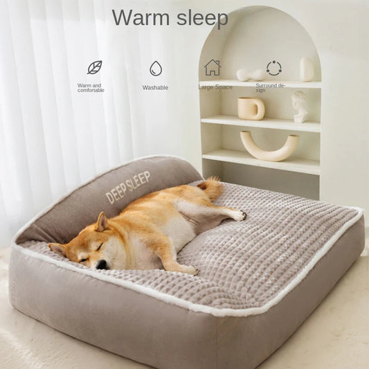 Cama Nido Cálida de Invierno para Perros y Gatos (Base Antideslizante y Lavable)