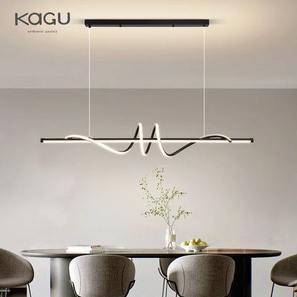 Lámpara Colgante LED Moderna y Minimalista | Lámpara de Suspensión Lineal para Mesa de Comedor, Cocina y Oficina | Iluminación LED Regulable con Mando