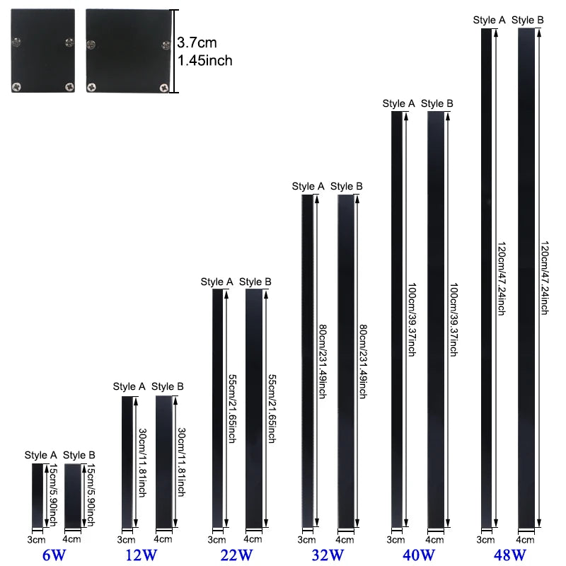 Lámpara de Pared LED de Tira Larga (IP65 Impermeable) - Iluminación Exterior Moderna para Jardín y Fachada