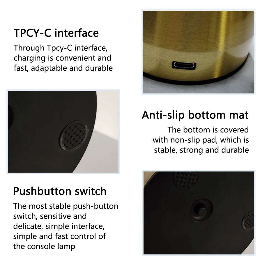 Lámpara de Mesa Retro Mushroom de Diseño Danés | Lámpara LED Táctil Recargable con 3 Tonos de Luz | Lámpara de Noche Vintage para Bar, Restaurante y Dormitorio