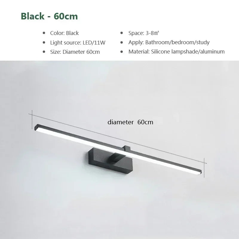 Aplique de Pared LED Moderno DAMIASMIL - Lámpara Sconce de Tocador para Espejo de Baño y Maquillaje