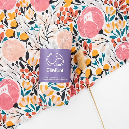 Manta de Muselina de Bambú y Algodón de Doble Capa (120x110 cm) - Envoltura Suave y Multiusos