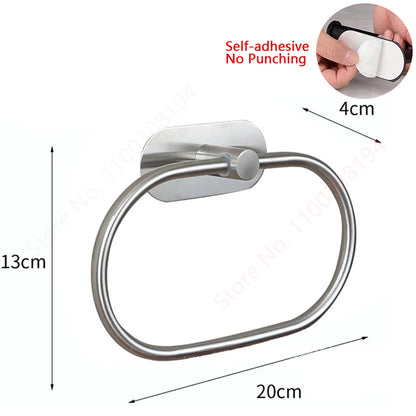 Organizador Adhesivo de Papel Higiénico y Toallas (Acero Inoxidable SUS304)