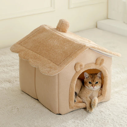 Casa Cueva Plegable para Mascotas (Extraíble y Lavable) - Sofá y Refugio Interior para Gatos y Perros Pequeños