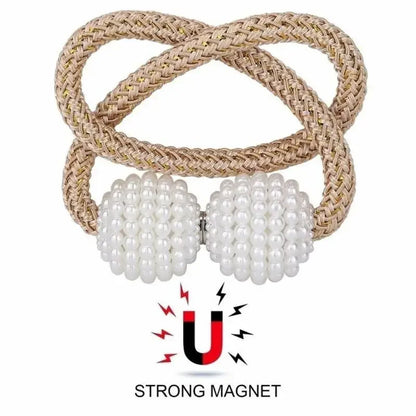 Alzapaños Magnéticos de Perlas (Estilo Europeo) - Sujeción de Cortinas sin Instalación