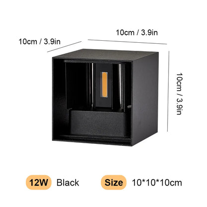 Aplique de Pared LED (Aluminio IP65) - Lámpara Impermeable 12W/24W para Interior, Exterior y Escaleras