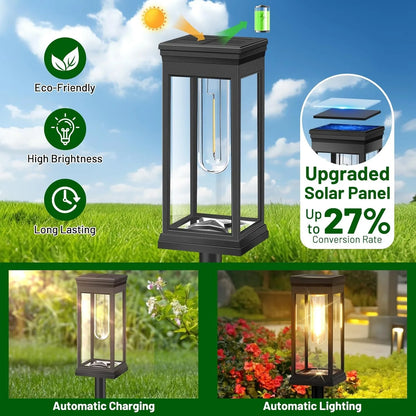Pack de 4 Luces Solares para Exterior e Iluminación de Caminos | Focos LED Impermeables para Jardín y Patio | Lámparas Solares de Paisaje para Entrada y Acera