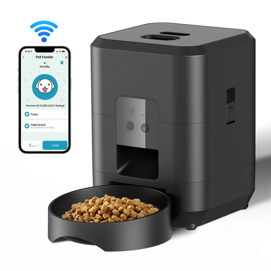 Comedero Automático Inteligente para Mascotas (Timed/WiFi) - Dispensador de Comida Cuantitativo y Lento para Gatos y Perros