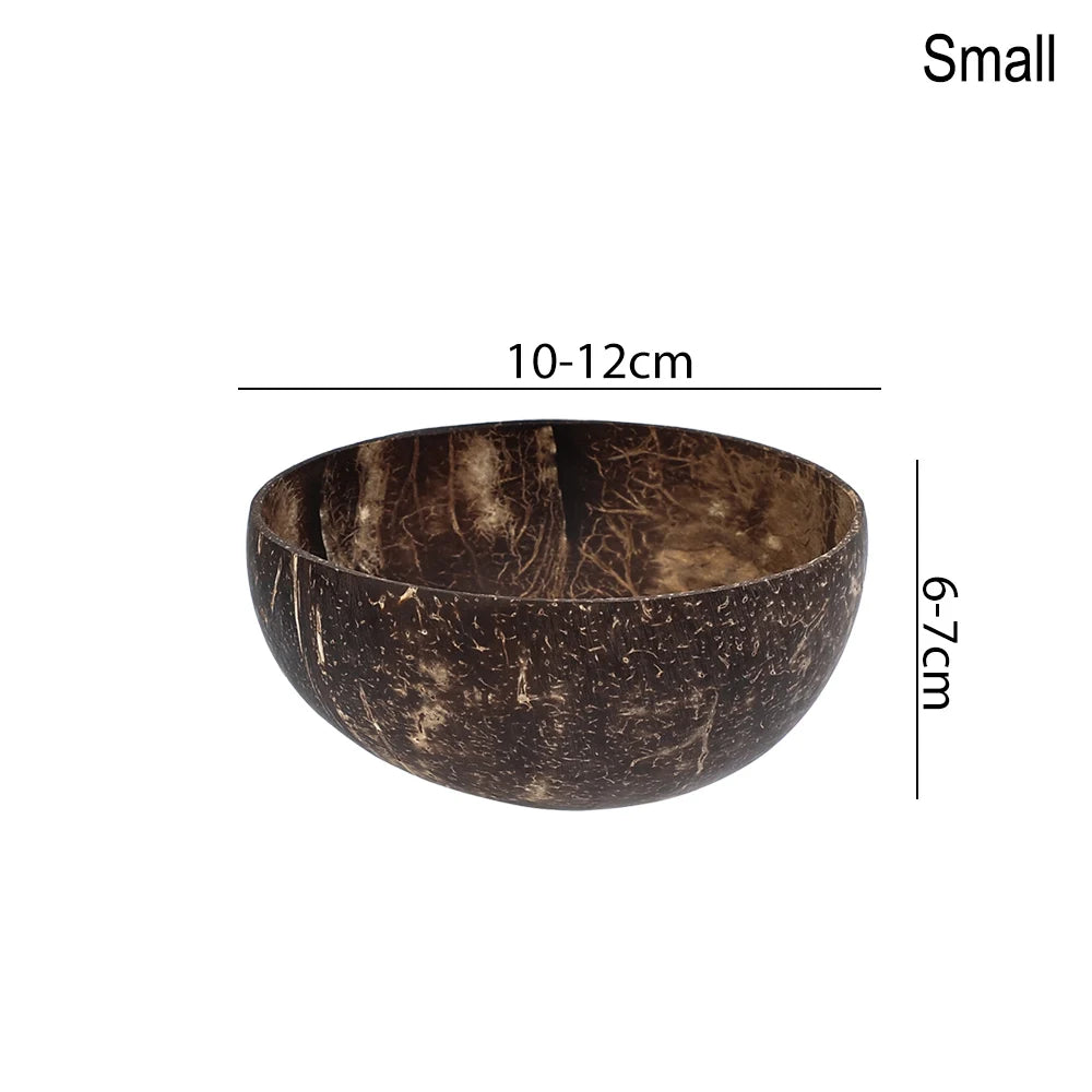 Tazones de Coco Natural WIKHOSTAR - Cuenco de Madera para Ensaladas y Desayunos (Estilo Moderno)