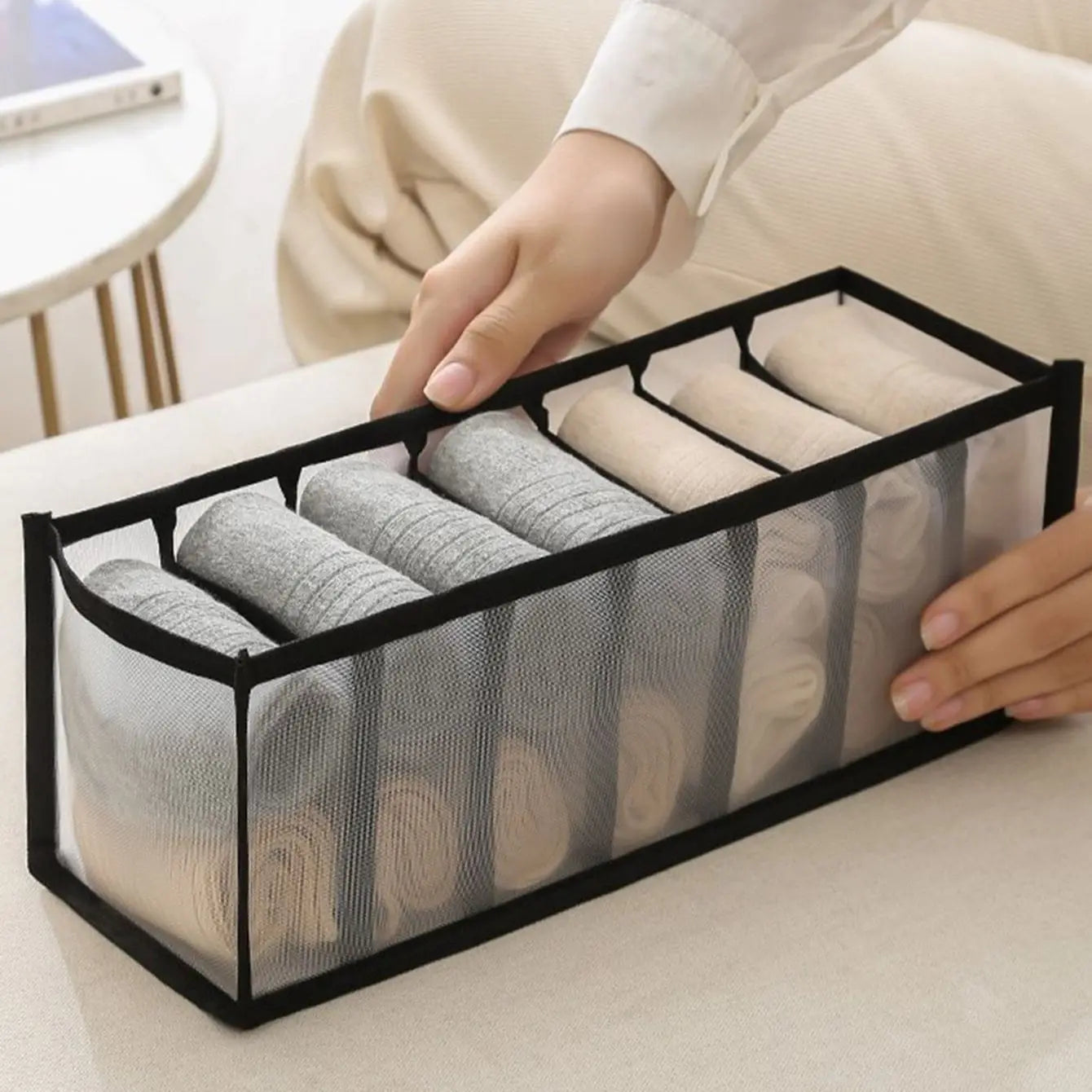Organizador de Cajones Plegable con 7, 9 u 11 Compartimentos | Caja Separadora para Ropa Interior, Calcetines y Jeans