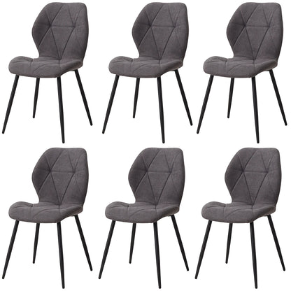 Set de 2/4/6 Sillas de Comedor de Lino Transpirable EGOONM | Sillas Acolchadas Ergonómicas con Patas de Metal Negro | Diseño Nórdico para Salón, Cocina y Restaurante