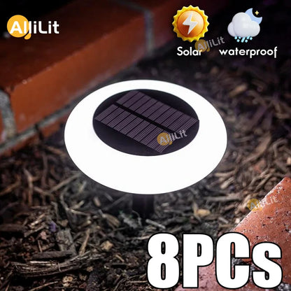 Luces Solares LED de Suelo Impermeables IP65 | Pack de 1 a 8 Focos Solares de Exterior para Jardín, Caminos y Césped | Iluminación Automática de Acero Inoxidable