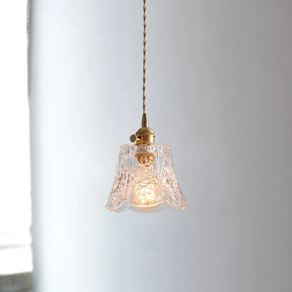 Lámpara Colgante de Cristal Diseño Floral Nórdico | Lámpara de Techo Vintage para Dormitorio y Comedor - Casarae