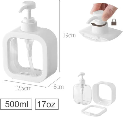 Dispensador de Jabón Rellenable (300/500 ml) - Plástico PET Moderno con Etiqueta Impermeable