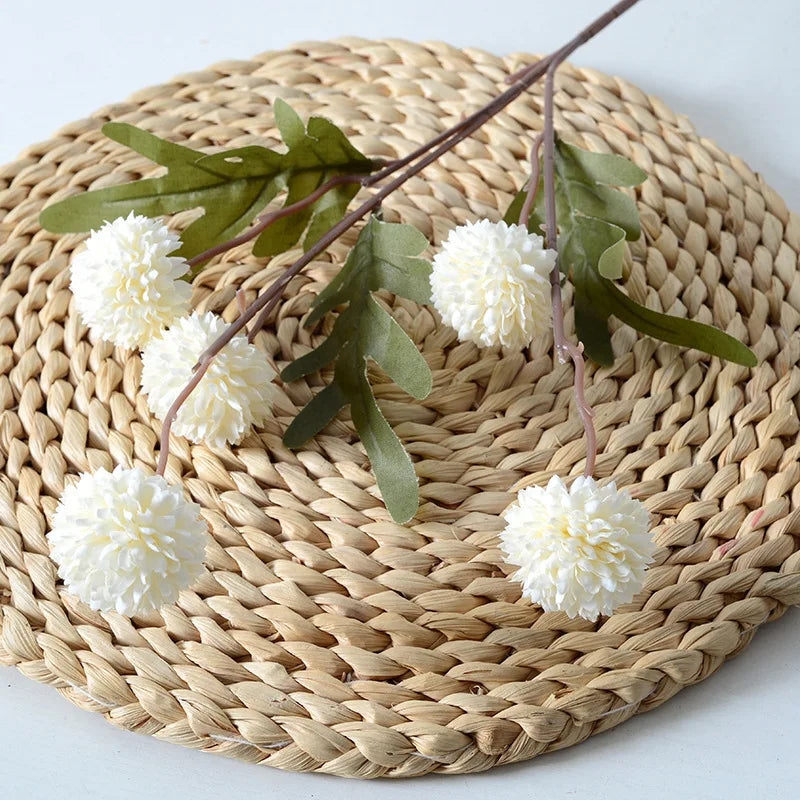 Ramo de flores artificiales de diente de león (5 cabezas)