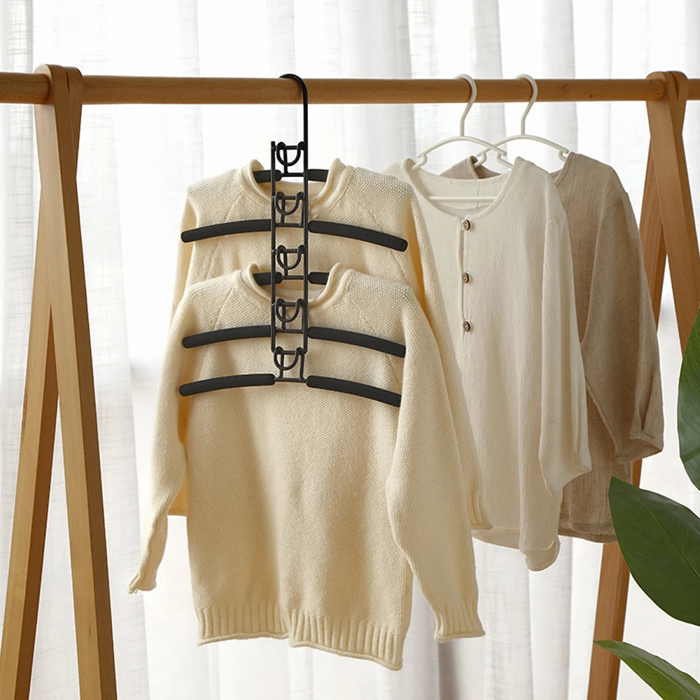 Rack de Secado Vertical Desmontable (5 Capas) - Percha Ahorradora de Espacio de Hierro con Súper Carga