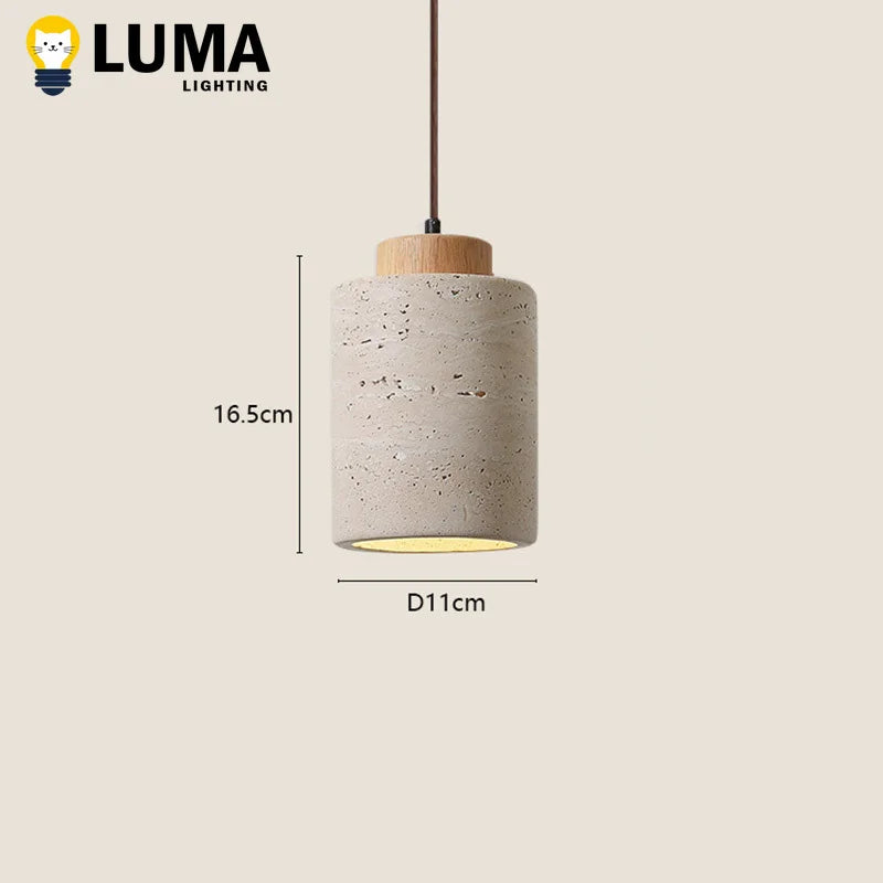 Lámpara colgante Wabi-Sabi de piedra