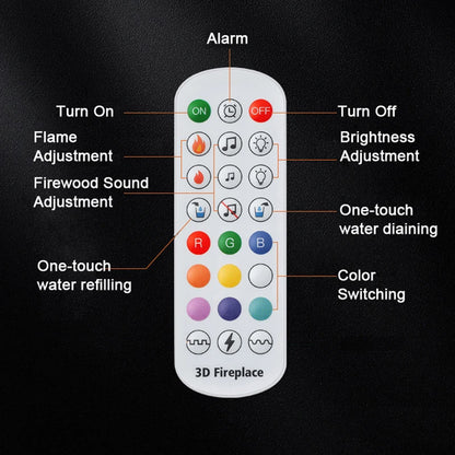 Chimenea Eléctrica 3D de Vapor de Agua con Efecto Llama LED | Humidificador Decorativo con Sonido de Leña Crujiente | Chimenea Inteligente Humo Frío