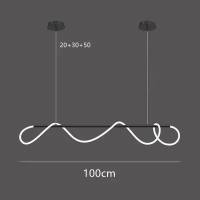 Lámpara Colgante LED Lineal Nórdica | Manguera Flexible | Chandelier Dorado Minimalista Regulable - Casarae
