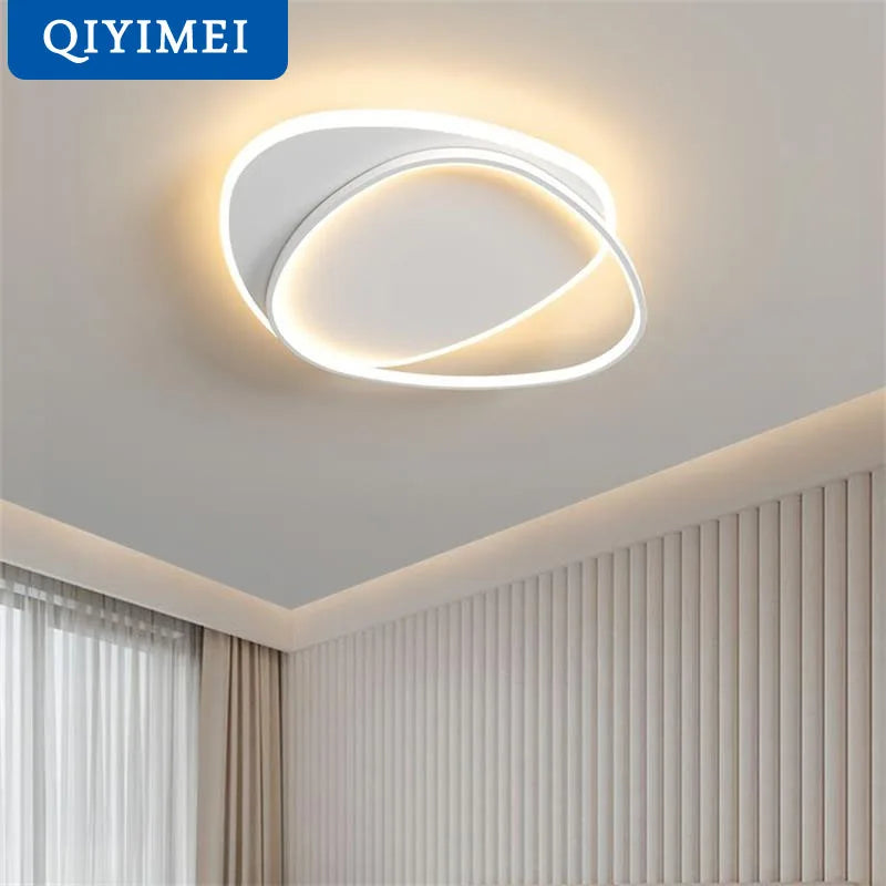 Chandelier LED Moderno QIYIMEI para Salón y Dormitorio | Lámpara de Techo Minimalista de Aluminio | Iluminación de Alta Eficiencia 110-220V